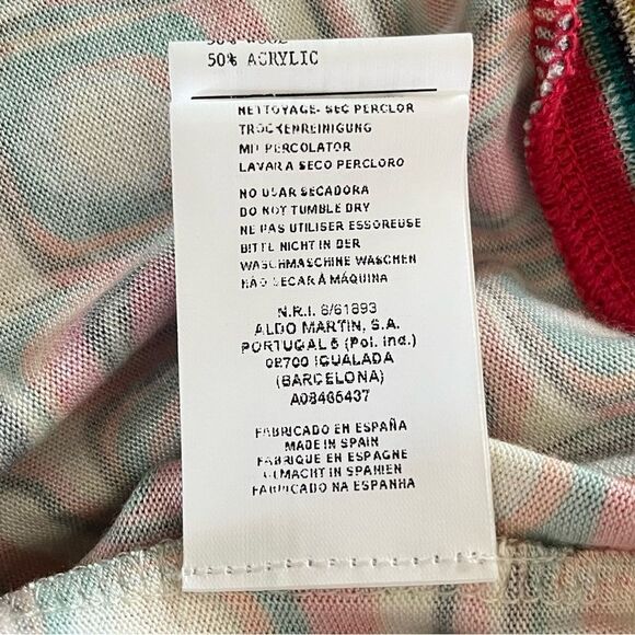 Aldomartins Cap Juluca V-Neck Sweater Lightweight Colorful Mod Geometric Medium - Picture 10 of 11